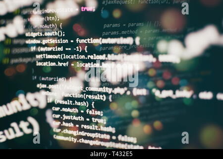 Programming source code HTML for Website development. Server logs analysis. Stock Photo