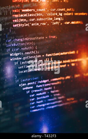 Programming source code HTML for Website development. Server logs analysis. Stock Photo