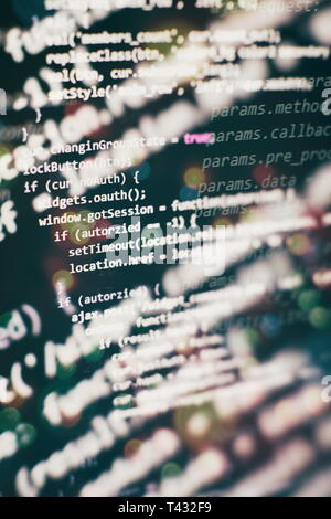 Programming source code HTML for Website development. Server logs analysis. Stock Photo