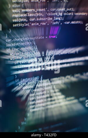 Programming source code HTML for Website development. Server logs analysis. Stock Photo