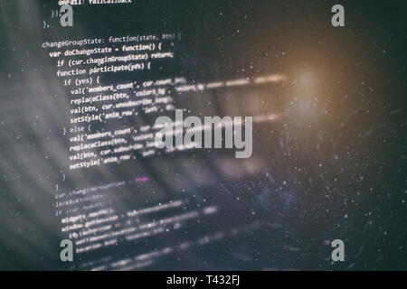 Programming source code HTML for Website development. Server logs analysis. Stock Photo