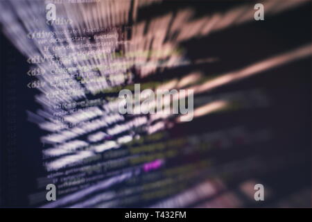 Programming source code HTML for Website development. Server logs analysis. Stock Photo