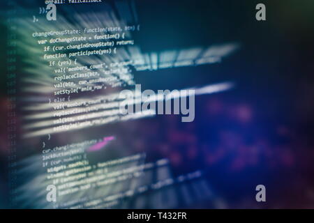 Programming source code HTML for Website development. Server logs analysis. Stock Photo