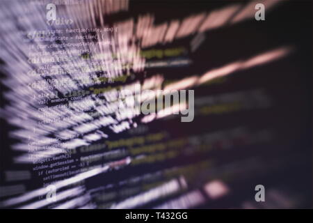 Programming source code HTML for Website development. Server logs analysis. Stock Photo