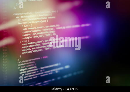Programming source code HTML for Website development. Server logs analysis. Stock Photo