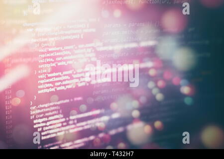 Programming source code HTML for Website development. Server logs analysis. Stock Photo