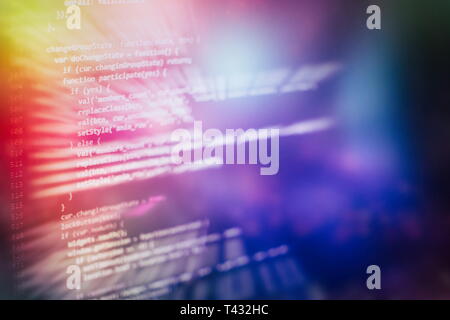 Programming source code HTML for Website development. Server logs analysis. Stock Photo