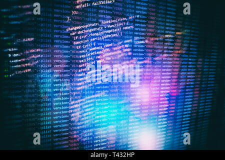 Programming source code HTML for Website development. Server logs analysis. Stock Photo
