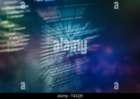 Programming source code HTML for Website development. Server logs analysis. Stock Photo