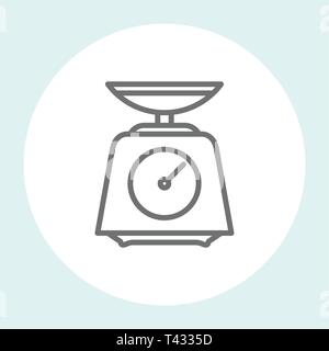 Market weight icon - kitchen scales sign, food Stock Vector