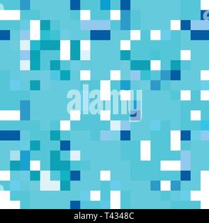 Seamless pattern of water drops of different shapes, isolated on blue background. Stock Vector