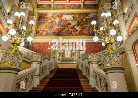 Interior view of Vigado concert hall at Budapest,Hungary.Vigado  is a multi-arts event centre and Budapest's second largest concert hall as well. Stock Photo