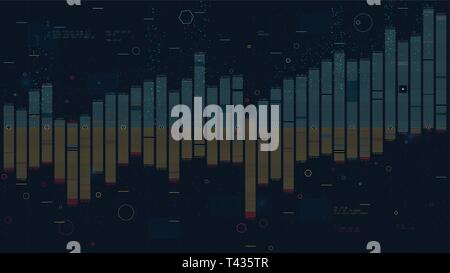 Business data columns bar chart slide, analysis of financial statistics, creative concept for presentation for financial presentation Stock Vector