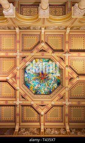 Interior view of Vigado concert hall at Budapest,Hungary.Vigado  is a multi-arts event centre and Budapest's second largest concert hall as well. Stock Photo