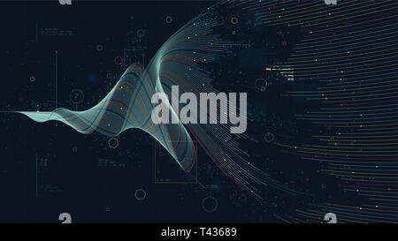 Futuristic business analytics big data visualization digital, financial investment and economic growth concept for financial presentation Stock Vector