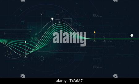Information graph data showing flow of financial resources, business Intelligence dashboard, creative concept for presentation for financial presentat Stock Vector