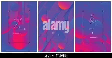 Set of creative trendy gradient compositions, Dynamic colored abstract background, vector illustration for your design Stock Vector