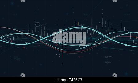 Statistics big data analytics indicators, business strategy digital graph indicating progress for financial presentation Stock Vector