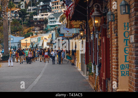 City of Avalon, the most visited tourist destination on Catalina Island,  June 29, 2017 Stock Photo
