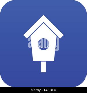 Birdhouse icon digital blue Stock Vector