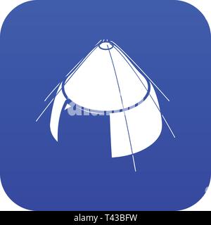 Conic tent icon blue vector Stock Vector
