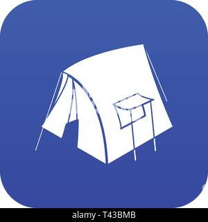 Retro tent icon blue vector Stock Vector