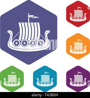 Sail icons vector hexahedron Stock Vector