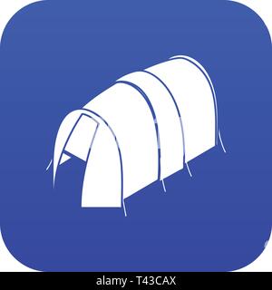 Long tent icon blue vector Stock Vector