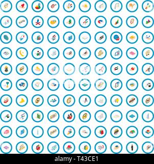 100 success icons set, isometric 3d style Stock Vector