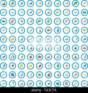 100 successful icons set, isometric 3d style Stock Vector