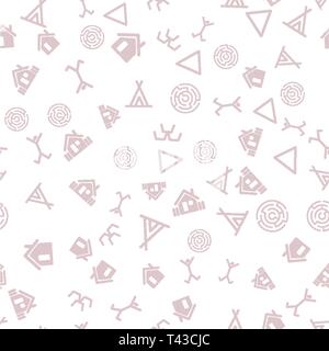 Vector flat  archaeological texture streamless pattern  on light background Stock Vector