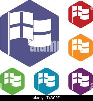 Holland flag icons vector hexahedron Stock Vector