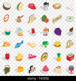 Cold drink icons set, isometric style Stock Vector