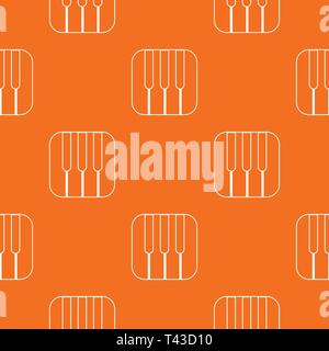 Piano keys pattern vector orange Stock Vector