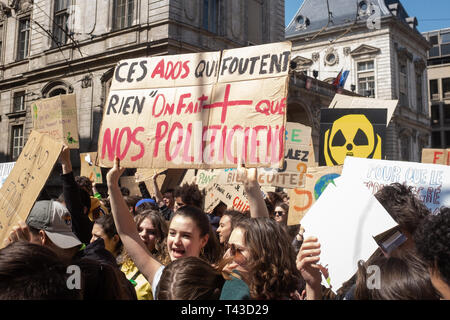 2nd event called by the collective Youth for climate Lyon Stock Photo