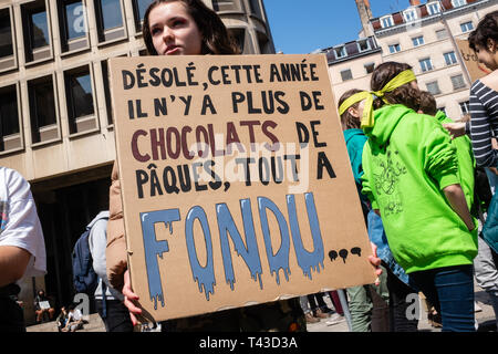 2nd event called by the collective Youth for climate Lyon Stock Photo