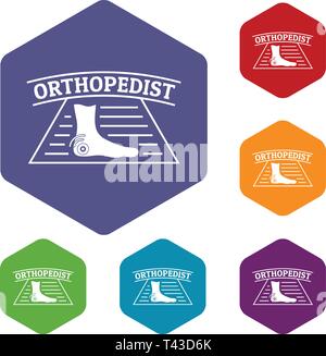 Leg orthopedic icons vector hexahedron Stock Vector