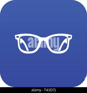 Eyeglasses icon digital blue Stock Vector