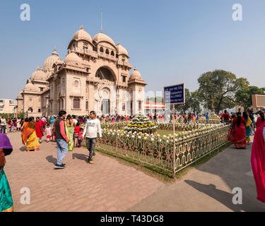 Horizontal exterior view of the Sri Ramakrishna temple in Kolkata aka Calcutta, India. Stock Photo