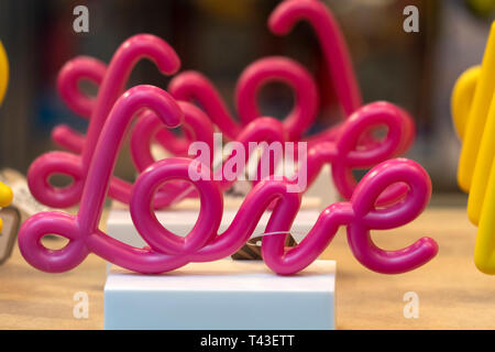 Love neon sign pink Stock Photo