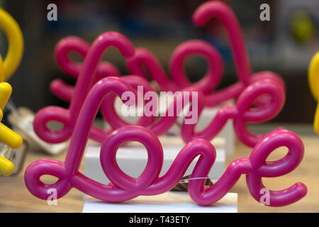 Love neon sign pink Stock Photo
