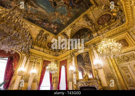 PARIS, FRANCE, MARCH 08, 2017 : architectural details of Napoleon 3 apartments, march 08, 2017, in Paris, France Stock Photo