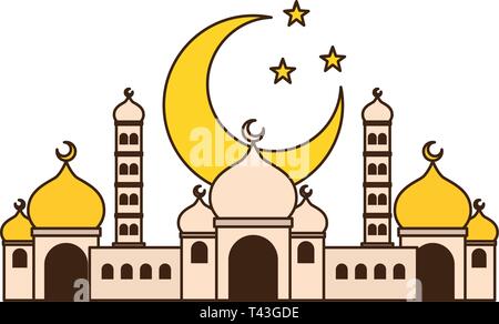 taj mahal half moon Stock Vector