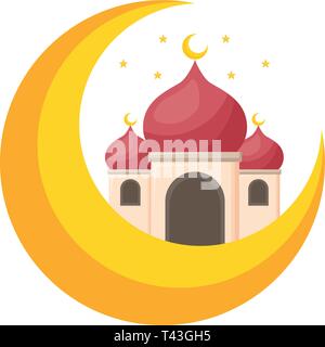taj mahal half moon Stock Vector