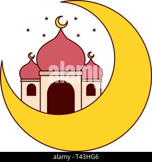taj mahal half moon Stock Vector