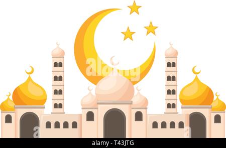taj mahal half moon Stock Vector