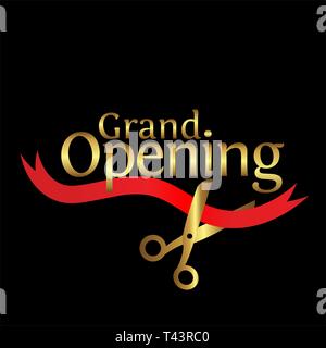 Grand opening template design for web, game ,Creative poster, booklet, leaflet, flyer, magazine, invitation card - Vector Stock Vector
