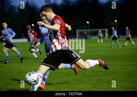 CIARAN COLL of Derry City FC making a surging run during the Airtricity League fixture between UCD AFC  & Derry City FC at The Bowl, University Colleg Stock Photo