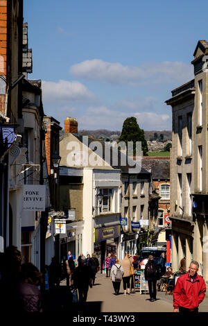 Around Stroud a Gloucestershire town on the edge of the Cotswolds. The High St Stock Photo