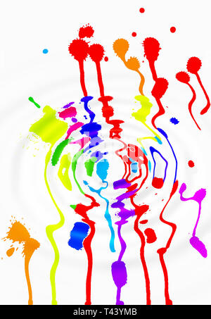 colorful blots on a white background Stock Photo